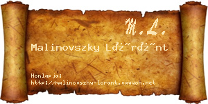 Malinovszky Lóránt névjegykártya