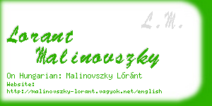 lorant malinovszky business card