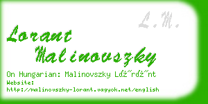 lorant malinovszky business card